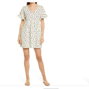Madewell Black and Cream Puff Sleeve‎ Sundress (1032)